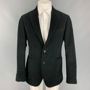 GABRIELE PASINI Size 40 Black Cotton Single Breasted Sport Coat